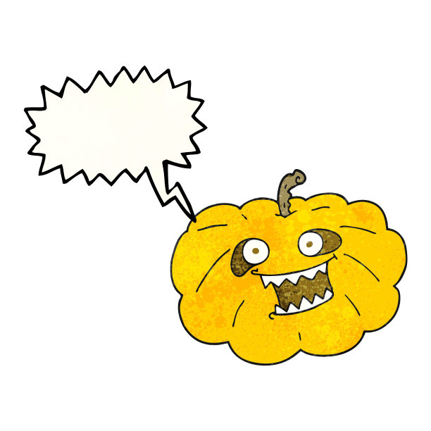 徒手语音泡泡纹理卡通万圣节南瓜图片下载