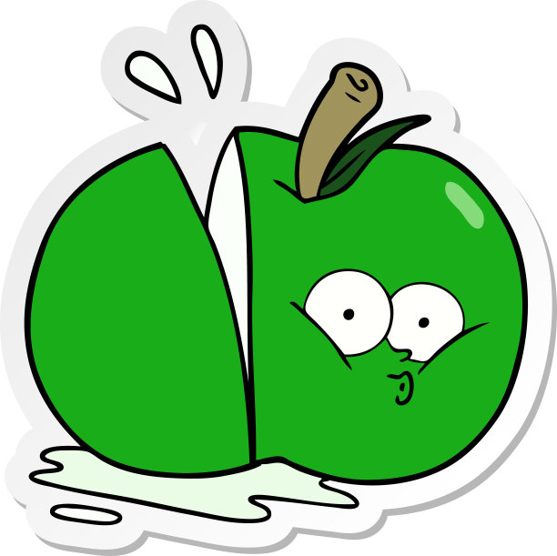 卡通切片苹果贴纸图片下载