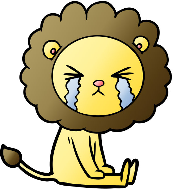 卡通哭泣的狮子图片下载