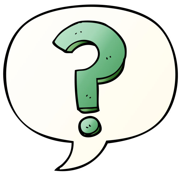 平滑渐变风格的语音气泡卡通问号图片下载