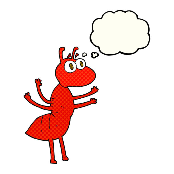 徒手画思想泡泡卡通蚂蚁图片下载