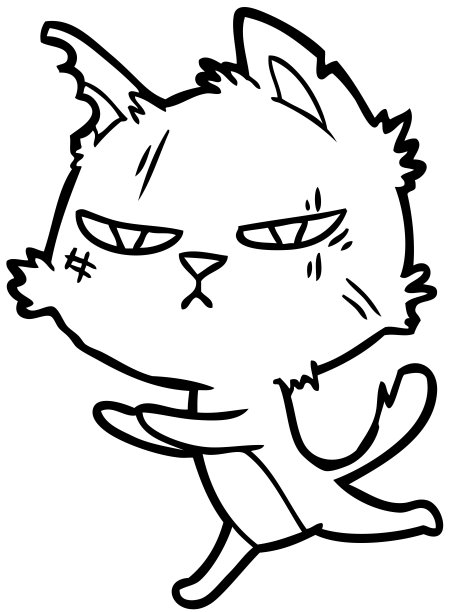 坚强的卡通猫奔跑图片下载