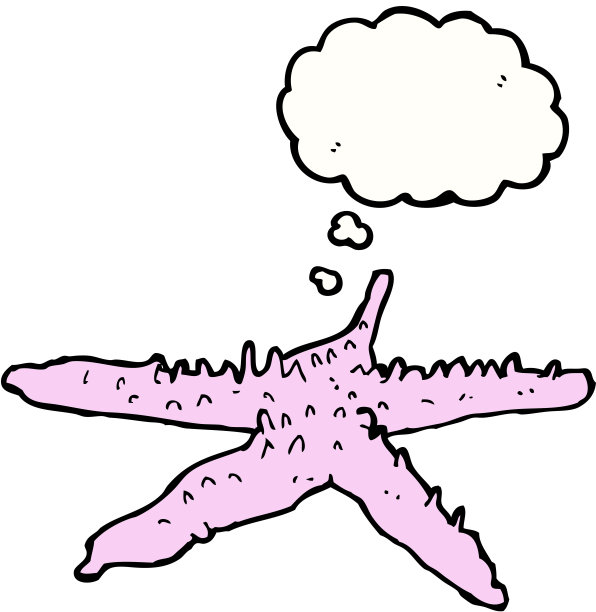 卡通海星与思想泡泡图片下载