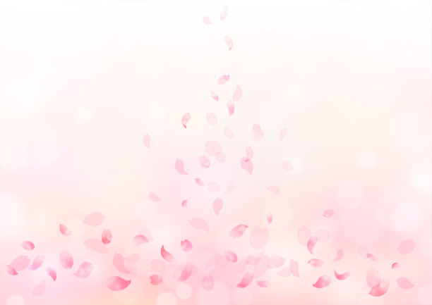 水彩樱花花瓣在风中跳舞框架，背景图片下载