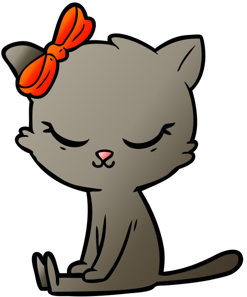 可爱的卡通猫带着蝴蝶结图片下载