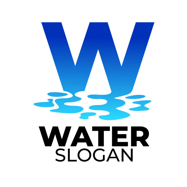 W字母设计与水花涟漪滴图片下载