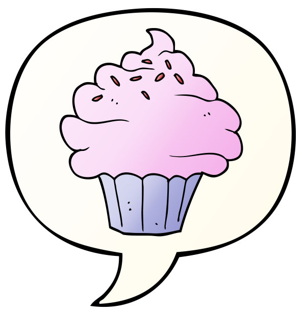 平滑渐变风格的语音气泡卡通小蛋糕图片下载