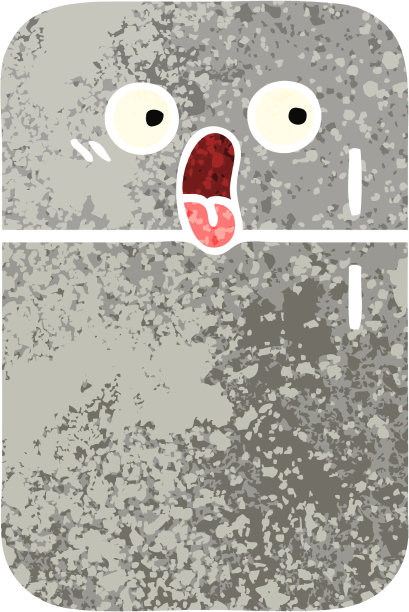 复古风冰箱卡通插画图片下载