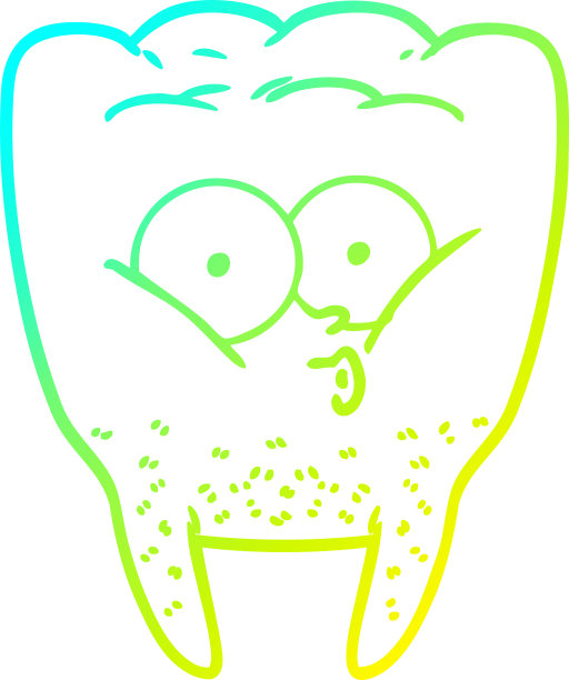 冷梯度线绘制卡通吹口哨的牙齿图片下载