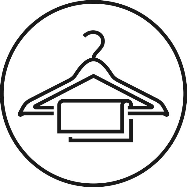 衣架图标圆形酒店毛巾符号图片下载