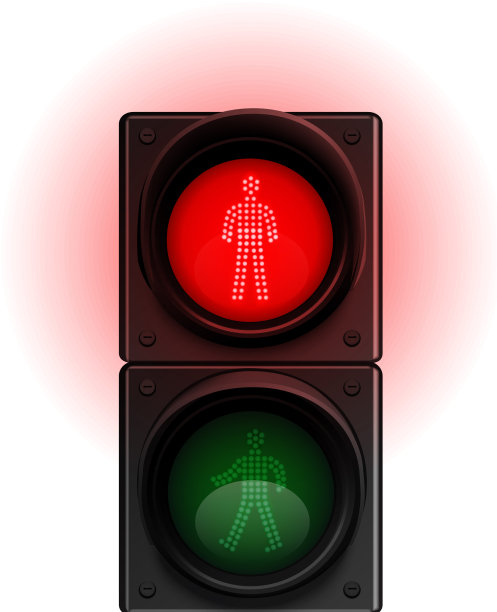 红色行人信号灯组成图片下载