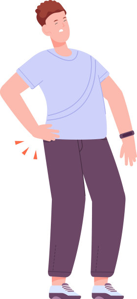 年轻人与受伤的脊椎痛图标图片下载