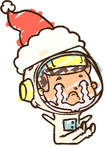 圣诞宇航员粉笔画图片下载