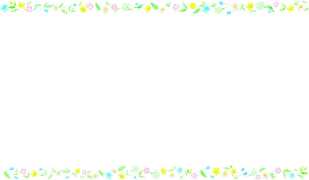 可爱的画框里点缀着春天的野花。图片下载