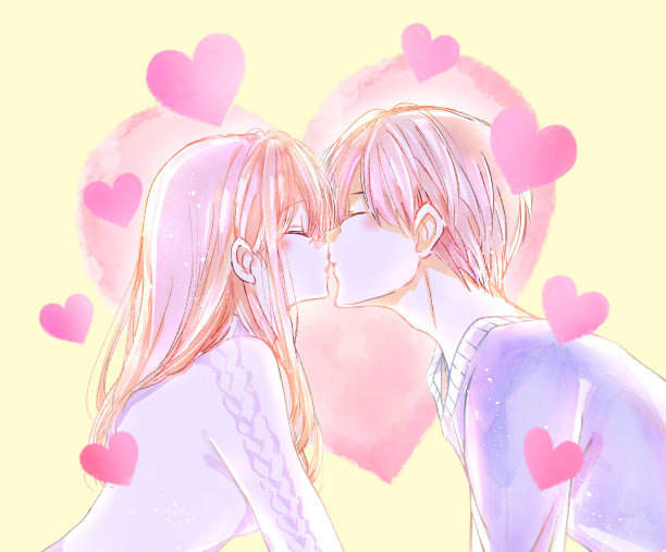 男人和女人在冬天接吻图片下载