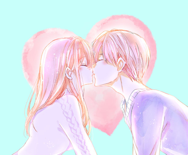 男人和女人在冬天接吻图片下载