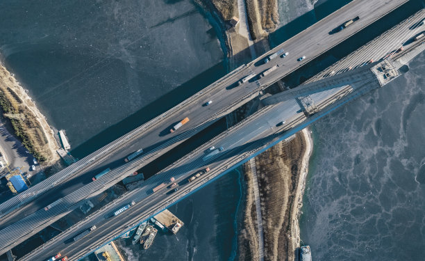 天津海河大桥鸟瞰图图片下载