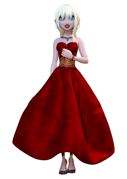 3D渲染童话公主在白色图片下载