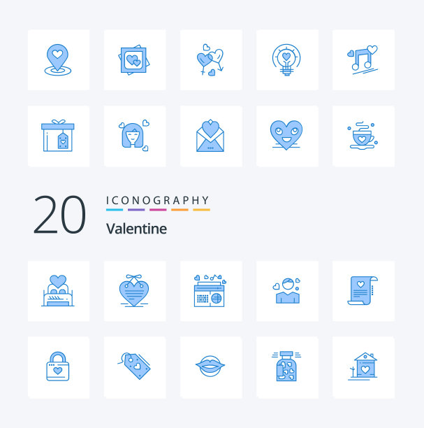 20个情人节蓝色图标包喜欢阿凡达男人图片下载