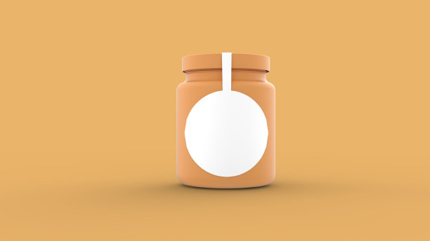 塑料容器与白色标签3d插图图片下载