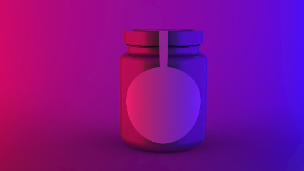 豪华霓虹灯化妆品包装3d插图图片下载