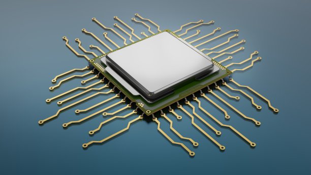 CPU中央处理器单元隔离。中央计算机处理器的概念。三维渲染，概念图像。图片下载