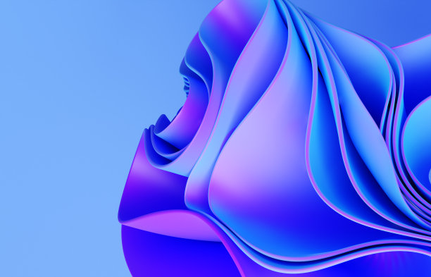 抽象现代霓虹灯，蓝色，紫罗兰色背景与褶皱，折叠布图片下载