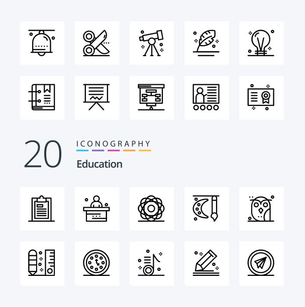 20 .教育线图标包像绘画艺术图片下载
