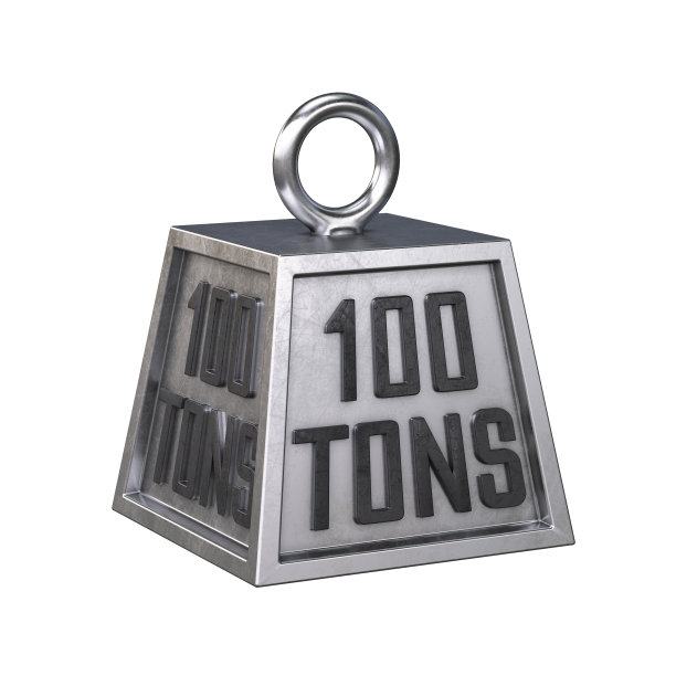 100吨的重量隔离在白色背景上图片下载