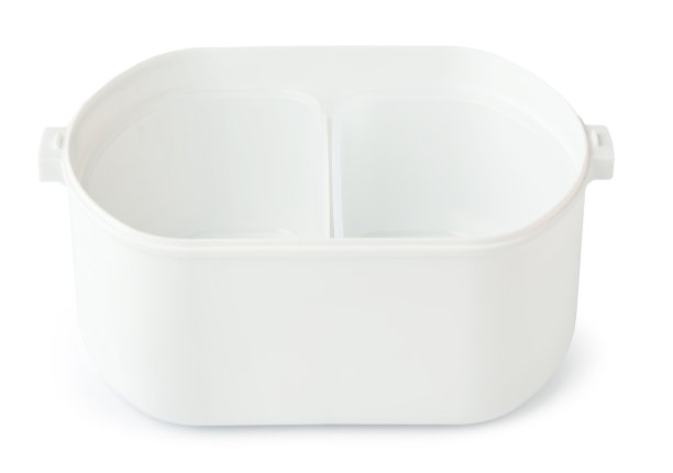 白色塑料食品容器隔离在白色背景上图片下载