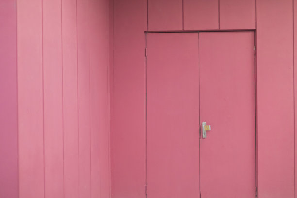 粉红色的内部。从门到大厅。画壁。图片下载