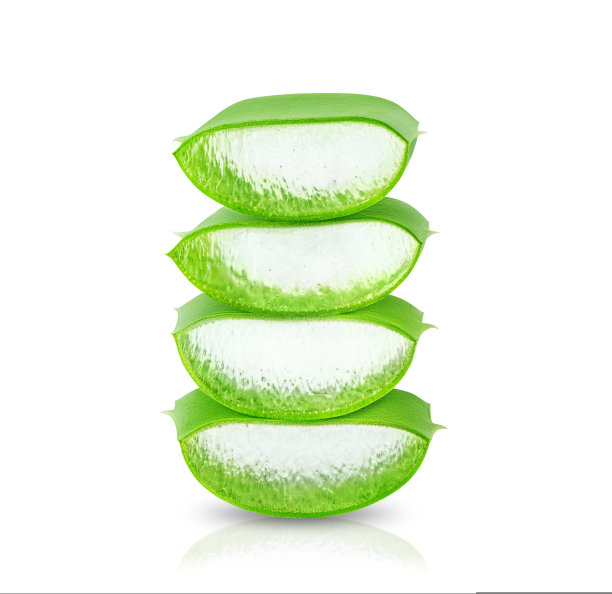 芦荟叶分离在白色背景。图片下载