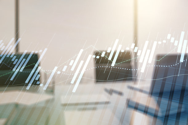 抽象的创意金融图表和现代桌面与计算机的背景，外汇和投资的概念。Multiexposure图片下载