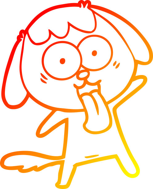 温暖的梯度线绘制一个可爱的卡通狗图片下载