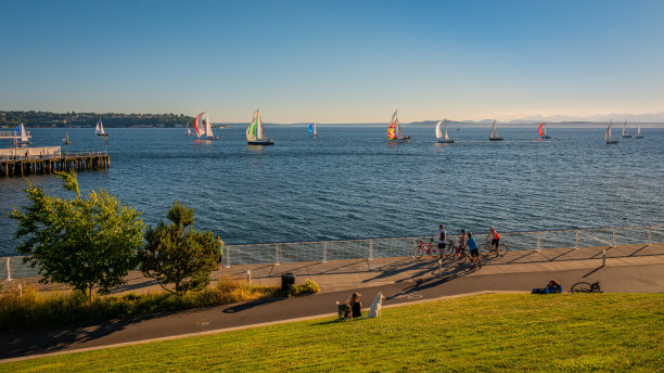 夏天，在奥林匹克雕塑公园休息。图片下载
