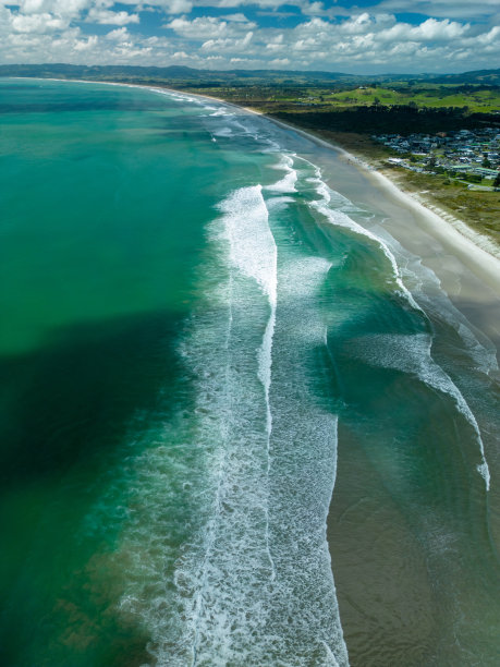 空中新西兰海岸线图片下载