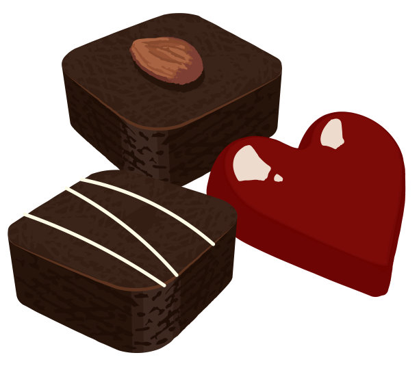 各种各样的巧克力。情人节礼物。白天归。糖果的礼物。图片下载