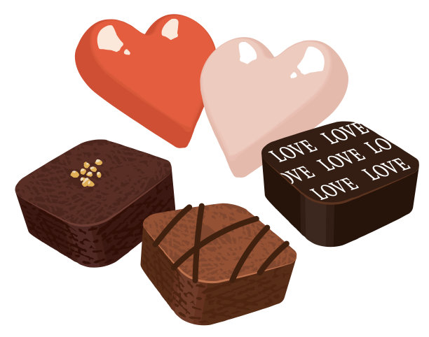 各种各样的巧克力。情人节礼物。白天归。糖果的礼物。图片下载