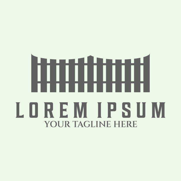 图标极简复古围栏标志矢量插图设计图片下载