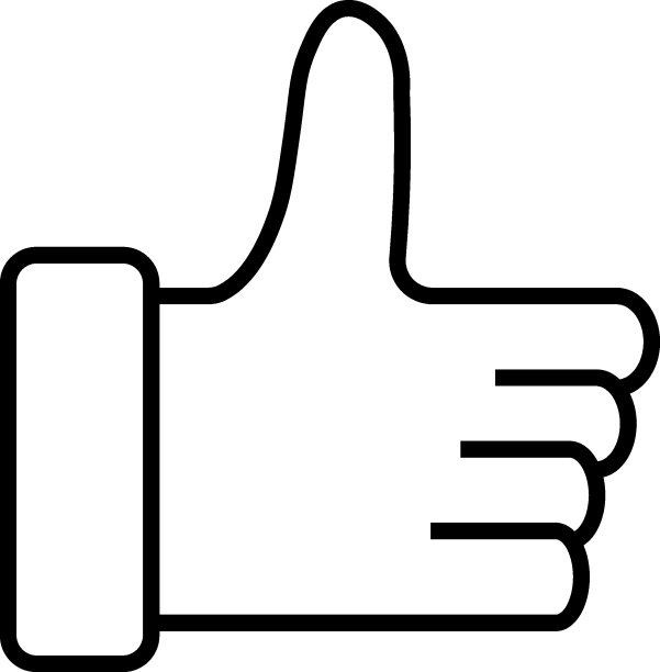 拇指向上线图标。向量符号用黑色细线画出来。可编辑的中风。完美的用户界面，应用程序，网站，书籍，文章图片下载