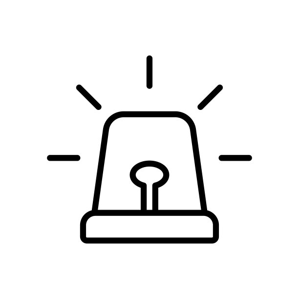 警报图标矢量设计模板在白色背景图片下载