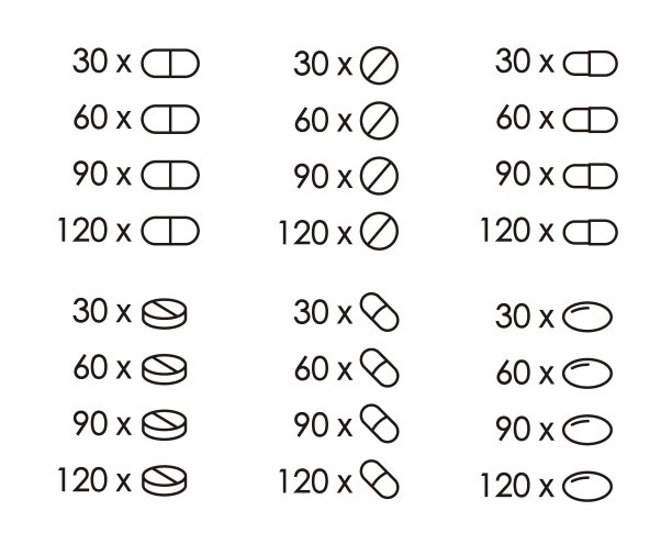药品和食品补充剂包装的图标集。图片下载