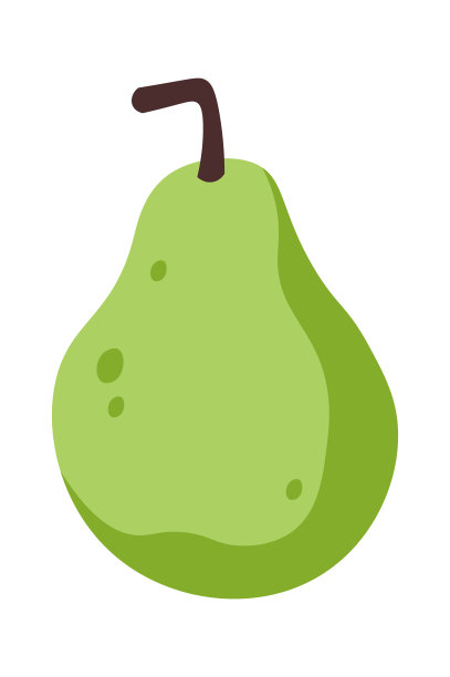 绿色梨扁图标营养均衡可口的午餐零食图片下载