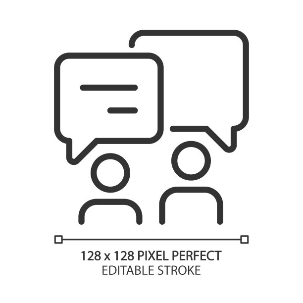 讨论成对像素完美线性图标图片下载