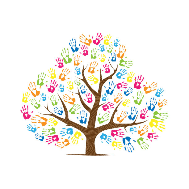 抽象手印树剪影集图片下载