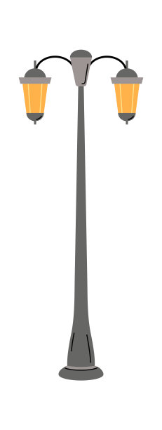 复古路灯与两个天花板平图标图片下载