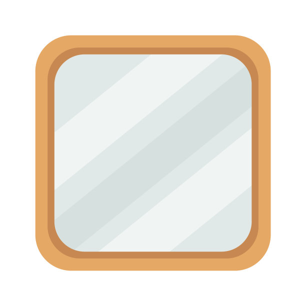 现代方形镜面平面图标图片下载