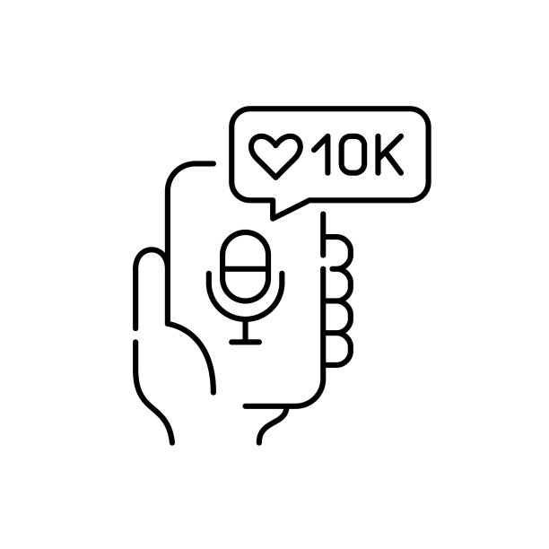 播客获得1万点赞。像素完美，可编辑的笔画图标图片下载