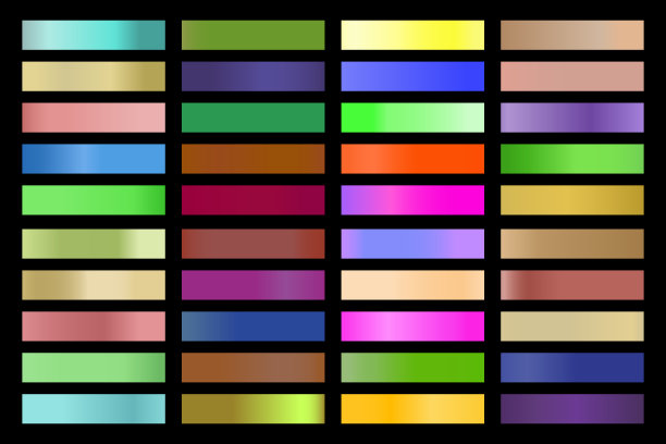 金属梯度收集与闪亮的彩虹全息图。全息箔纹理，绿色，蓝色，黄色，粉红色的渐变。矢量集框架，丝带，边界，其他设计图片下载