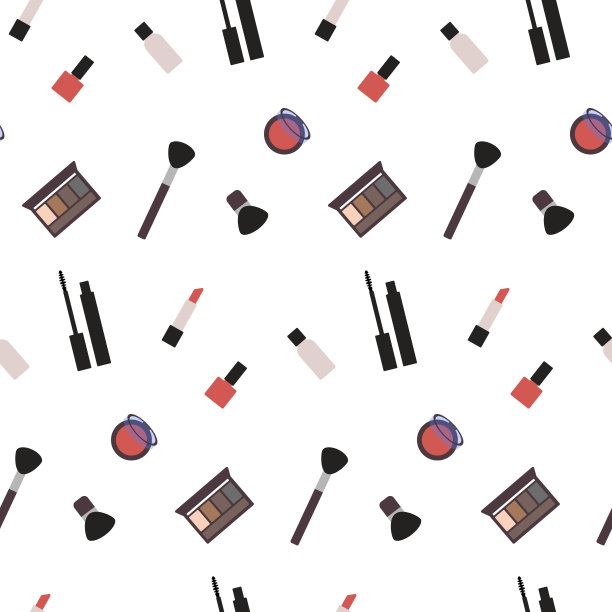 化妆品，无缝图案，矢量。图片下载